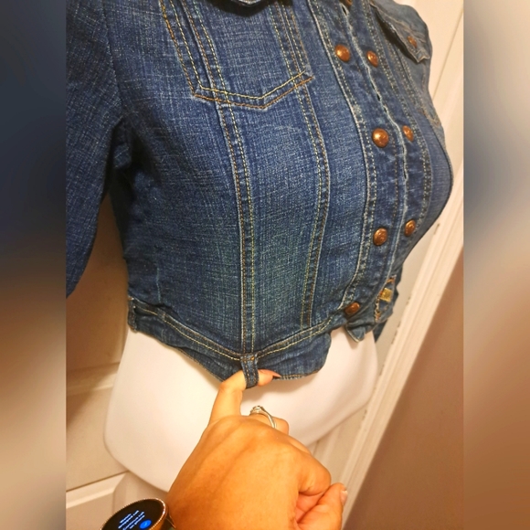 Y2K Enyce Cropped Denim Jacket Sz XL - Picture 5 of 13